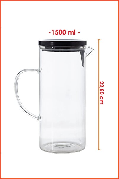 EZMK EV GEREÇLERİ Metal Kapaklı Çizgili Borosilikat Cam Isıya Dayanıklı Süzge...