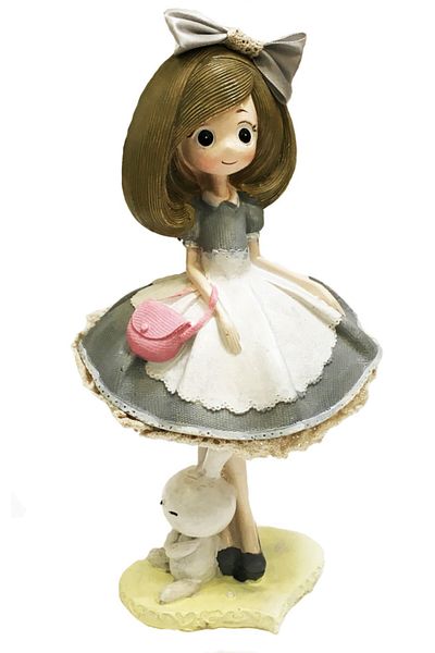 BV Girl figurine with purse and bunny, PC-10D