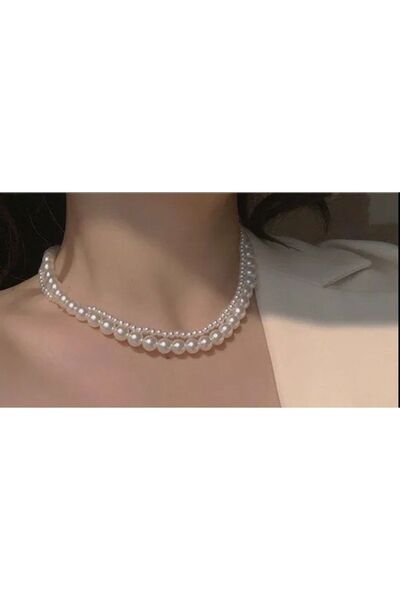 Shiklik MODA قم بتكملة أناقتك مع قلادة اللؤلؤ الأنيقة المكونة من قطعتين