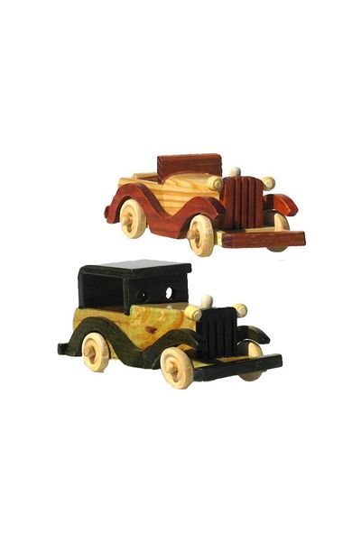BV Vintage wooden car 14x6 cm