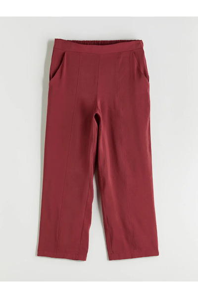 LC Waikiki Lcwaikiki Classic Burgundy Elastic Waist Modal Blend Women's Trousers