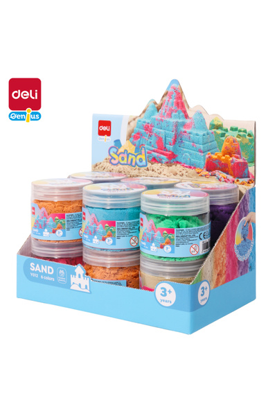 Deli EY012 رمل 150 جرام 6 ألوان متنوعة - مثالي للأطفال والحرف اليدوية واللعب ...