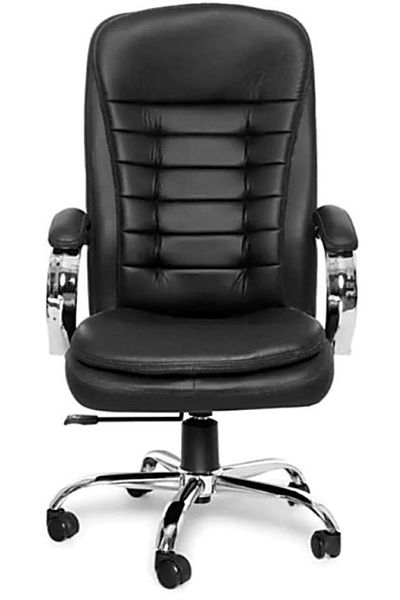 AWF AL WADI FURNITURE Bosy PU Leather Double Cushioned Ergonomic Office Chair, Boss Chair, Workstation Chair - Black