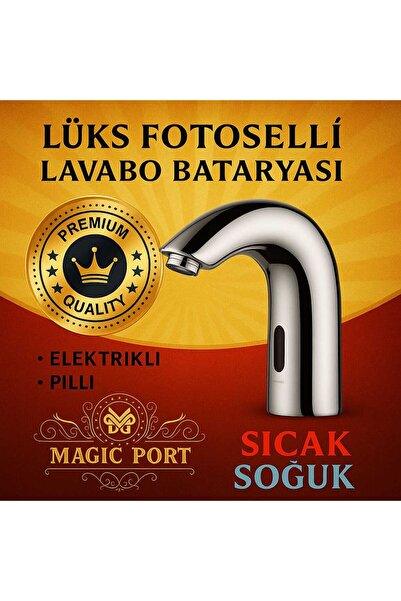 MAGIC PORT FSM LÜX FOTOSELLİ LAVABO BATARYASI ( SICAK -SOĞUK) PİLLİ- ELEKTİRİKLİ