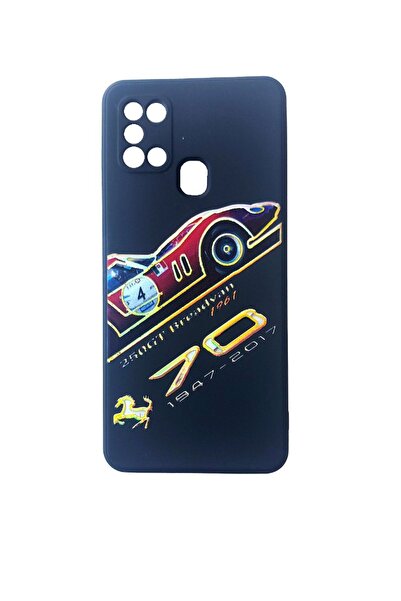 BV Carcasă de telefon compatibilă cu Samsung Galaxy A21s, neagră, Ferrari 250...