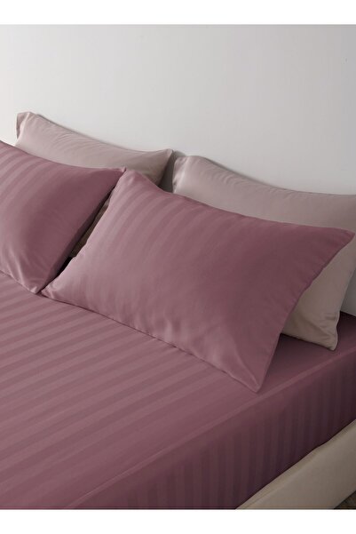 Master Home Textile King Microfiber Sheet Set, King Size 3 Pieces, Hotel Stripes design