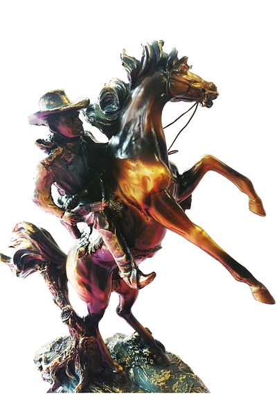 BV Horse and Rider Statuette, 33 cm, 862