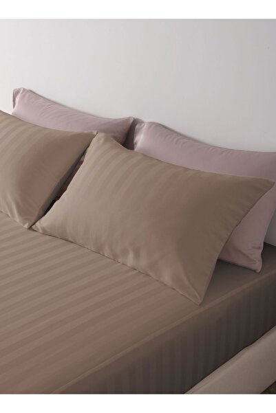 Master Home Textile Queen Microfiber Sheet Set, Queen Size 3 Pieces, Hotel Stripes Design