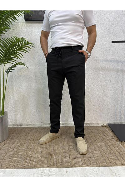 Yubacollection Double Leg Fabric Trousers Black