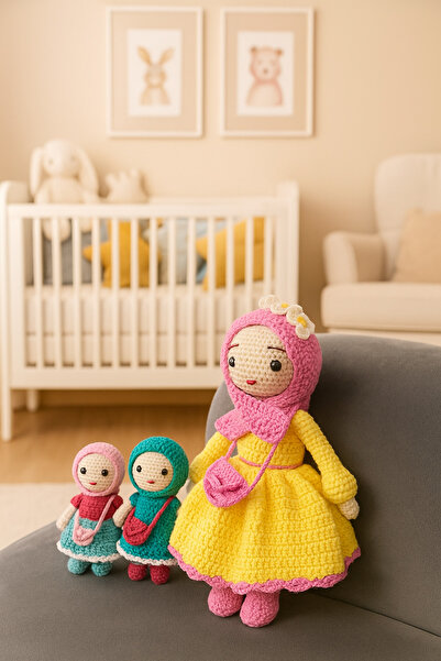 Ella Hat-Craft Amigurumi Örgü Oyuncak Bebek-Uyku Arkadaşı