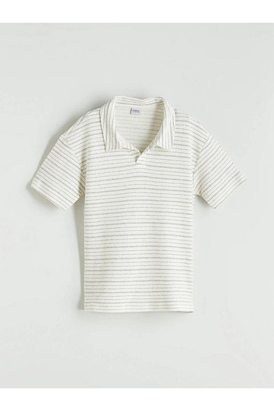 LC Waikiki Lcw Kids Ecru Polo Neck Boys T-Shirt and Shorts