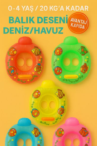 Avantaj Kapıda Baby Kids Sea Pool Inflatable Swimming Ring 0-4 Years 20kg with Handle Safe Seat