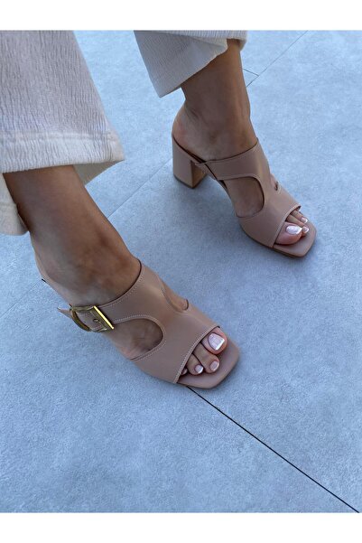 Elvinin Tarzı Harpy Nude Color Elastic Buckle Detail