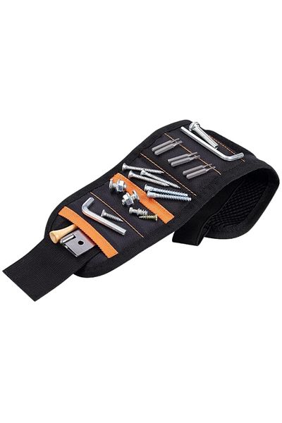 LUDORA Magnetic bracelet for screws, tool holder sleeve, DIY, 20 magnets