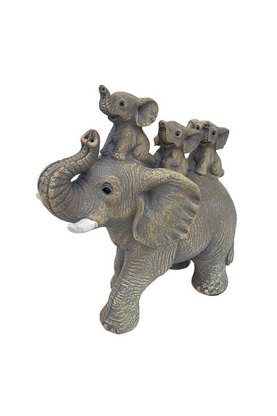 BV Decorative statuette, Elephant Family, Gray, 15 cm, 1131H -1