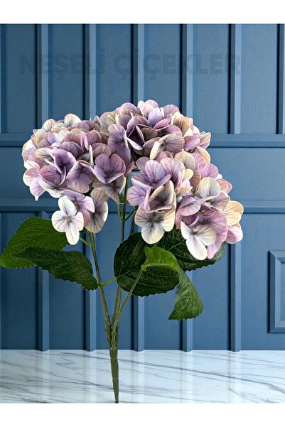 NEŞELİ ÇİÇEKLER باقة زهور صناعية مبللة من الهورنتش 5 فروع أرجوانية صناعية لطا...