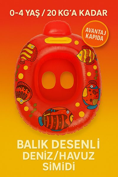 Avantaj Kapıda Baby Kids Sea Pool Inflatable Swimming Ring 0-4 Years 20kg with Handle Safe Seat