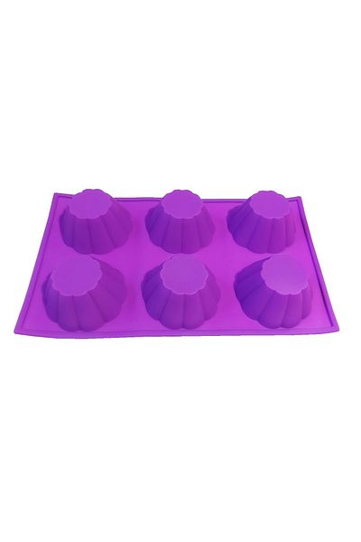 BV Formă de tort din silicon, 6 cavități, violet, 147COF