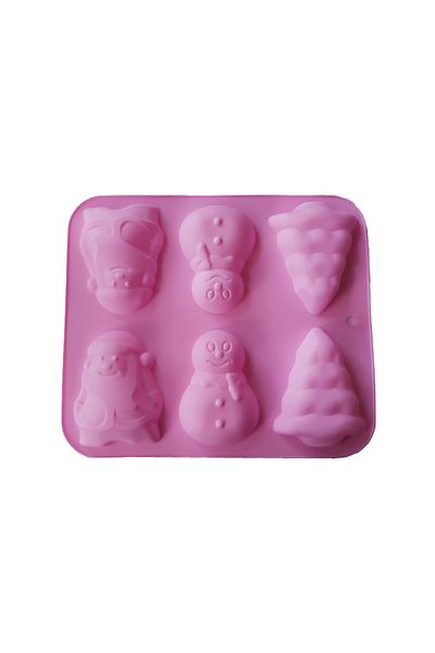 BV Formă de silicon cu 6 cavități, Turtă dulce, Prăjituri, Brioșe, Roz, 29 cm, 272COF