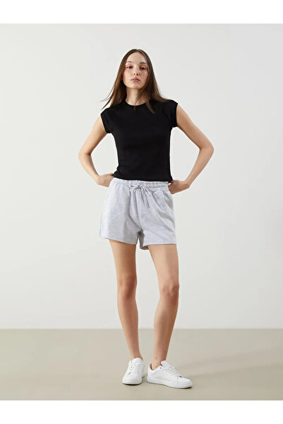 LC Waikiki Lcw Eco Gray Women's Shorts with Elastic Waist