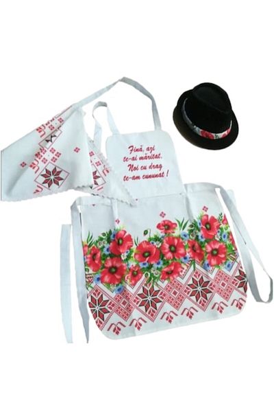 OEM Set sort dezgatit mireasa si mire, 3 piese, personalizat motive traditionale