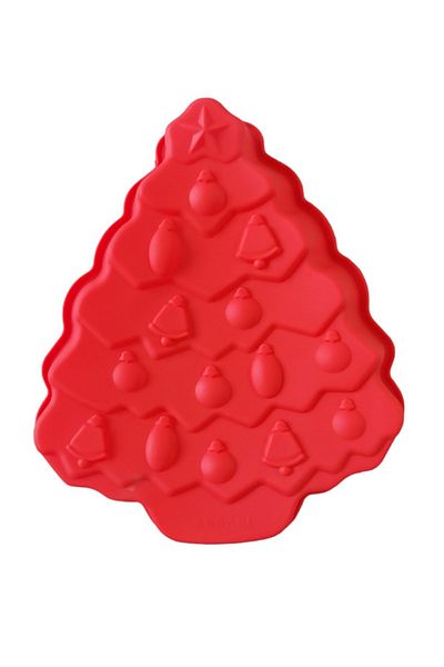 BV Silicone mold for gingerbread or pie, Christmas tree, red, 34 cm, 524COF