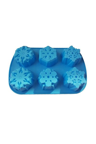 BV Formă de tort din silicon, 6 cavități, Fulgi de zăpadă, 154COF