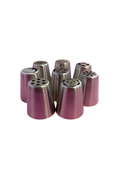 BV Set of 8 ornate stainless steel shower heads with adapter included, 4.2 cm, Rose, 84COF