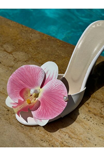 SERENA BD İnci charm eklentili orkide ayakkabı tokası 1 çift klipsli pembe