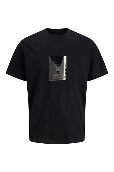Jack & Jones Men's Crew Neck Logo Printed T-Shirt Black