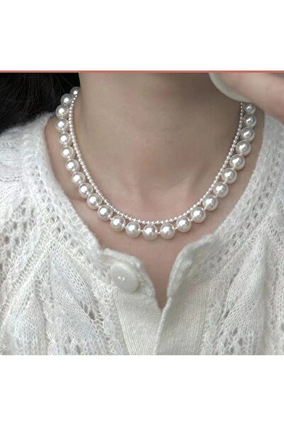Shiklik MODA Two Pieces of White Pearl Necklace to Complement Your Elegance