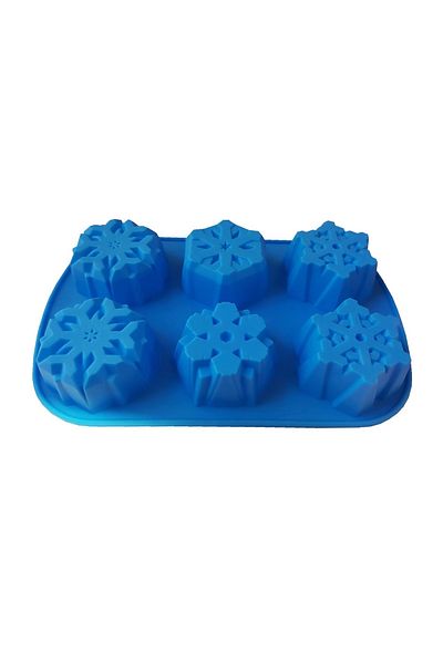 BV Formă de tort din silicon, 6 cavități, Fulgi de zăpadă, 154COF