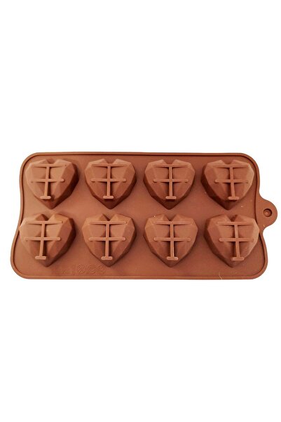 BV Formă de silicon pentru prăjituri, 8 inimioare, 178COF