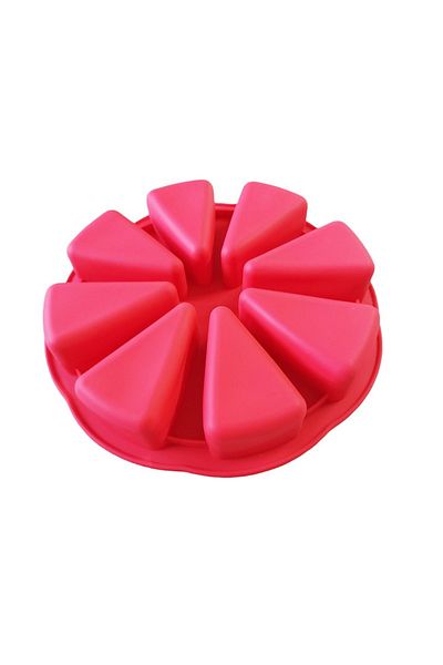 BV Silicone cake mold, Pizza Slices, 8 cavities, Red, 27 cm, 476COF