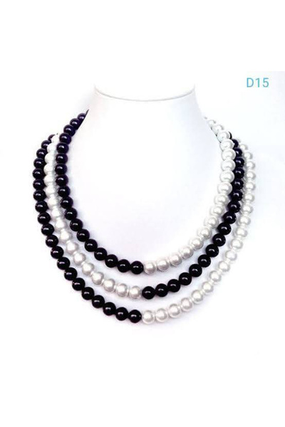 Shiklik MODA Elegant Black and White Pearl Women's Necklace - the Complement ...