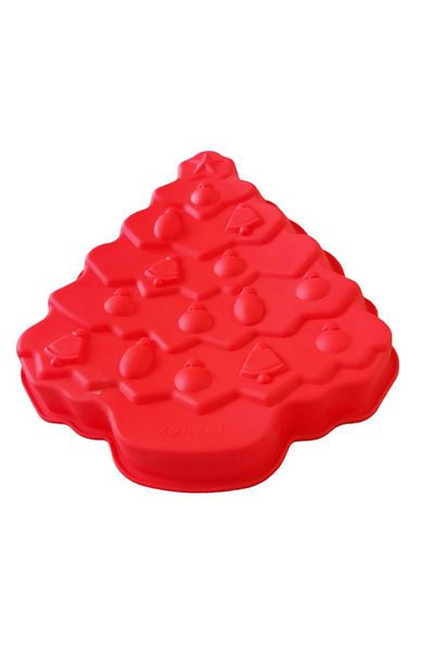 BV Silicone mold for gingerbread or pie, Christmas tree, red, 34 cm, 524COF