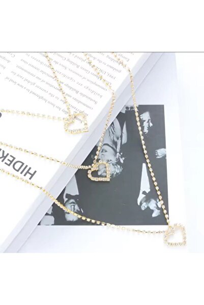 Shiklik MODA قلادة على شكل قلب من الأحجار اللامعة - تكمل أناقتك