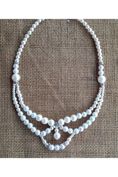 Shiklik MODA ارفع أناقتك مع قلادة نسائية أنيقة من حجر اللؤلؤ الأبيض