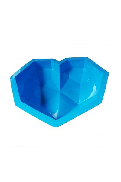 BV Formă de silicon în formă de inimă, diamant, pentru blat de tort, albastru, 21 cm, 297COF