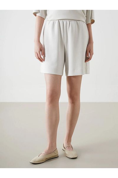 LC Waikiki Pantaloni scurți de damă LCW Vision Beige cu talie elastică