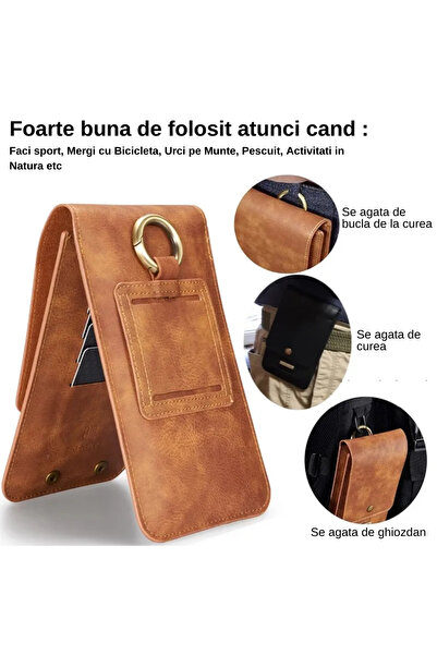 LUDORA Husa Telefon, Compatibila telefoane 7 inch,Tip Portofel, 13 Sloturi, Inchidere Magnet,Prindere Curea