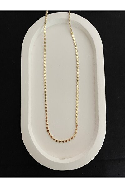 Luna Çelik Ezme Zincir Gold Kolye