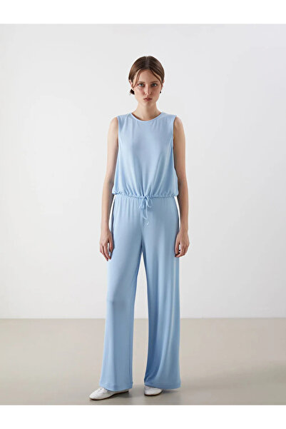 LC Waikiki Lcw Vision Blue Women's Trousers with Elastic Waist