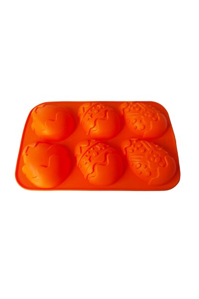 BV Silicone Egg Mold - 6 Cavities, Orange, 25 cm (388COF)