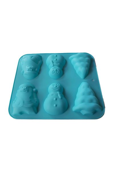 BV Formă de silicon cu 6 cavități, Turtă dulce, Prăjituri, Brioșe, Albastru, 29 cm, 273COF