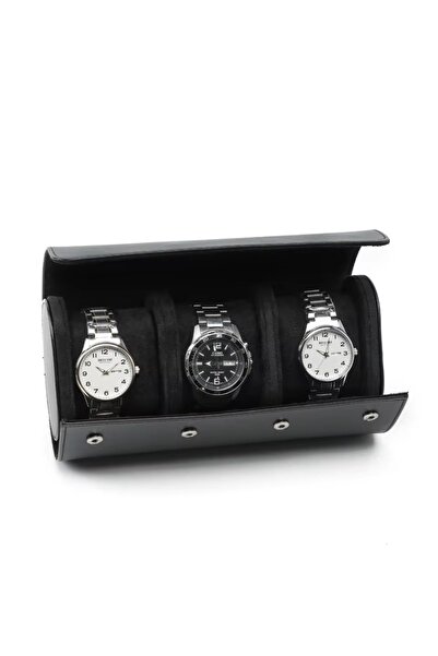 İsdeksan صندوق ساعة ممتاز، حقيبة ساعة سوداء، حقيبة ساعة رول، صندوق ساعة، حامل...