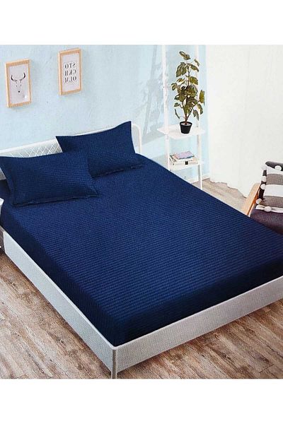 Pucioasa Double bed linen, Damask, Sulphur, 6 pieces, Fitted sheet 230x250 cm