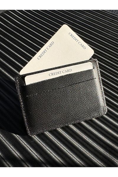 Anemore Collection Leather Card Holder & Card Visitor in Real Leather Hand Made in Black Color