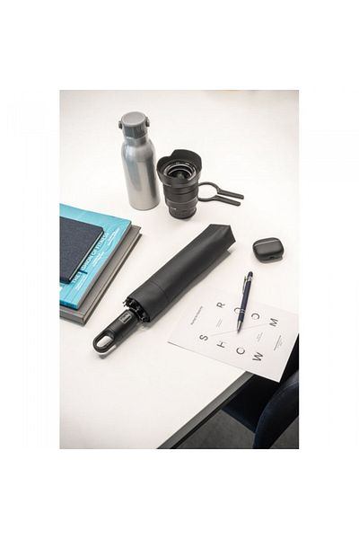 dalimag Pongee Umbrella, Automatic Opening and Closing, 25 cm, Black