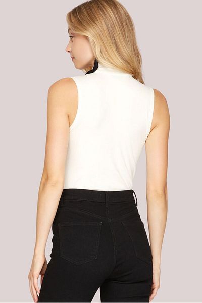 bodin Women's Black Sleeveless Body Cotton Stretch Fabric